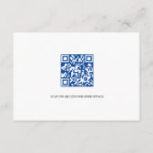 Blauwe bloemen Chinoiserie bloem bruiloft details  Informatiekaartje (Achterkant)