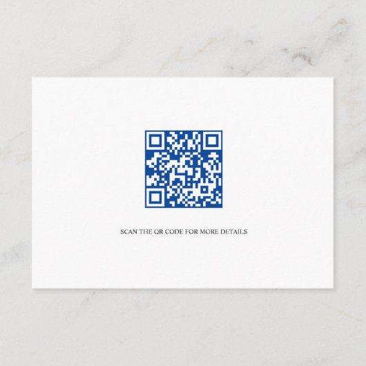 Blauwe bloemen Chinoiserie bloem bruiloft details  Informatiekaartje (Achterkant)