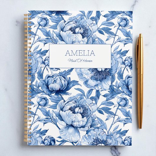 Blauwe Bloemen Chinoiserie Bloem Naam Modern Niet- Planner