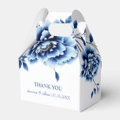 Blauwe bloemen Chinoiserie bloemen bruiloft Bedank Bedankdoosjes (Voorkant Zijde)