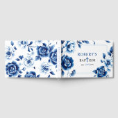 Blauwe bloemen Chinoiserie en drievoudige grens Do Gastenboek (Volledig)