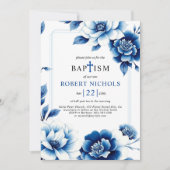 Blauwe bloemen Chinoiserie met driedubbele rand Do Kaart (Voorkant)