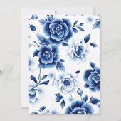 Blauwe bloemen Chinoiserie met driedubbele rand Do Kaart (Achterkant)