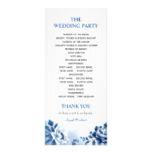 Blauwe bloemen Chinoiserie pioenroos huwelijksprog Reclamekaart (Achterkant)