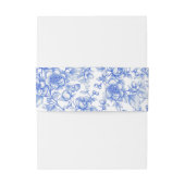  Blauwe Bloemen Chinoiserie Wedding Uitnodigingen Wikkel (Achterkant Voorbeeld)