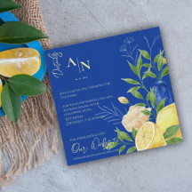 Blauwe Bloemen Citroen Mediterraan Trouwdetails