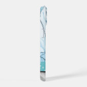 Blauwe bloemen collage iPhone case, blauwgroen en 15 Case (Rechterkant)