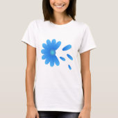 BLAUWE BLOEMEN COMFORTABELE T - SHIRTS (Voorkant)