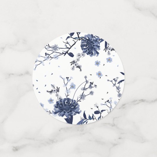 Blauwe bloemen confetti (Kleine voorkant)