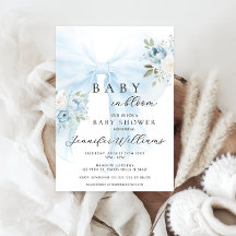 Blauwe bloemen Coquette Bow Baby in bloei Jongensd