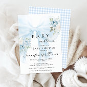 Blauwe bloemen Coquette Bow Baby in bloei Jongensd Kaart