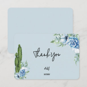Blauwe Bloemen Cowboy Dankjewel Card Bedankkaart