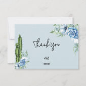Blauwe Bloemen Cowboy Dankjewel Card Bedankkaart (Voorkant)