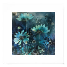 Blauwe Bloemen Cyanotype Gemengde Media