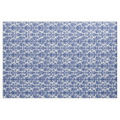 Blauwe Bloemen Damasks Aangepaste Gele Achtergrond Stof (Yard (91,4 cm))