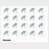 Blauwe Bloemen Dank Je Sticker, Dank Je Label (Vel)