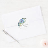 Blauwe Bloemen Dank Je Sticker, Dank Je Label (Envelop)