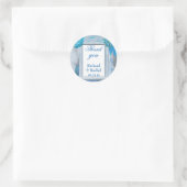 Blauwe Bloemen Dank u Ronde Sticker (Tas)