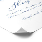 Blauwe Bloemen Dansende Schoenen Voor Bruiloftsgas Poster (Hoek)