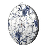 Blauwe bloemen dartbord (Voorkant Rechts)