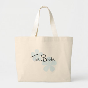 Blauwe bloemen de bruid grote tote bag