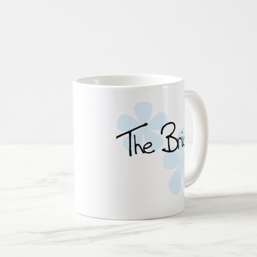 Blauwe bloemen de bruid koffiemok (Voorkant rechts)
