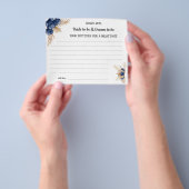 Blauwe bloemen delen een Datum Nachtelijke Vrijgez Flyer (Hand)