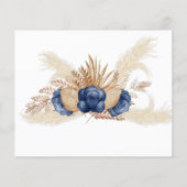 Blauwe bloemen delen een Datum Nachtelijke Vrijgez Flyer (Achterkant)