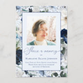 Blauwe Bloemen delen een herinnering aan het leven Informatiekaartje (Voorkant)