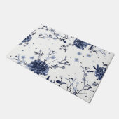 Blauwe bloemen deurmat (Schuin)