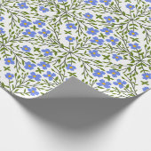 Blauwe Bloemen Ditsy Bloemen Patroon Cadeaupapier (Hoek)