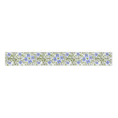 Blauwe Bloemen Ditsy Bloemen Patroon Grosgrain Lint (Voorkant)