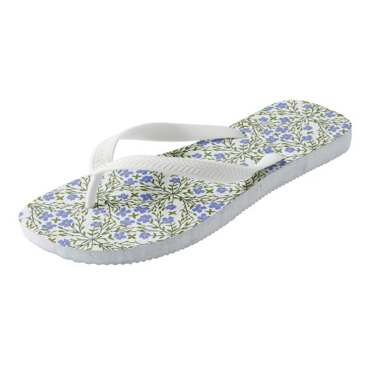 Blauwe bloemen Ditsy Floral Teenslippers (Schuin)