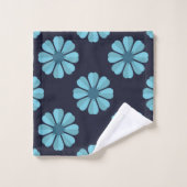 Blauwe bloemen donker Towel Bad Handdoek (Wasdoekje)