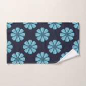 Blauwe bloemen donker Towel Bad Handdoek (Handdoek)