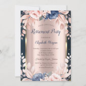 Blauwe bloemen, donkerblauwe Lijst-uitkering Kaart (Voorkant)