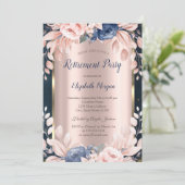 Blauwe bloemen, donkerblauwe Lijst-uitkering Kaart (Staand voorkant)