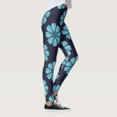 Blauwe bloemen donkere Leggings (Rechts)