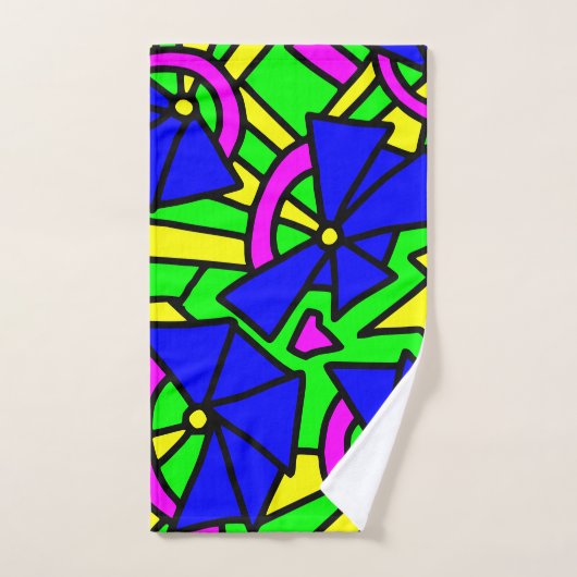 Blauwe bloemen Doodle Art Bad Handdoek (Handdoek)