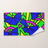 Blauwe bloemen Doodle Art Bad Handdoek (Handdoek)