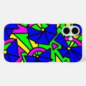 Blauwe bloemen Doodle Art Case-Mate iPhone Case (Achterkant (horizontaal))