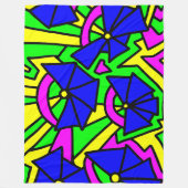 Blauwe bloemen Doodle Art Fleece Deken (Voorkant)
