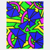 Blauwe bloemen Doodle Art Fleece Deken (Voorkant)