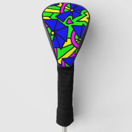 Blauwe bloemen Doodle Art Golfheadcover