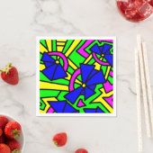 Blauwe bloemen Doodle Art Servet (Insitu)