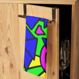 Blauwe bloemen Doodle Art Theedoek