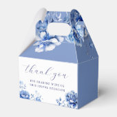 Blauwe bloemen doop bedankdoosjes (Achterkant)