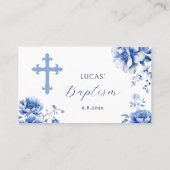 Blauwe Bloemen Doop Platte Plaats Kaart Plaatskaartje (Achterkant)