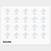 Blauwe Bloemen Doop Sticker Labels (Vel)