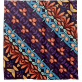 Blauwe bloemen douchegordijn (Voorkant)